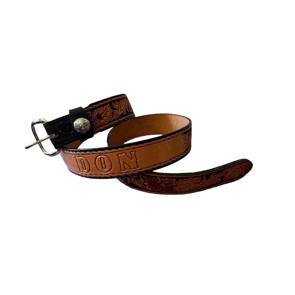 Hand‑Tooled USA‑Made Western Leather Belt